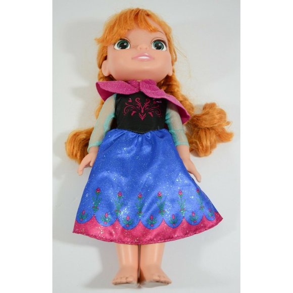 Disney Jakks Pacific Frozen Toddler Anna 13" Doll Toy - No Shoes - Picture 8 of 9